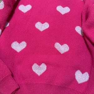 Pink Heart Pattern Sweater